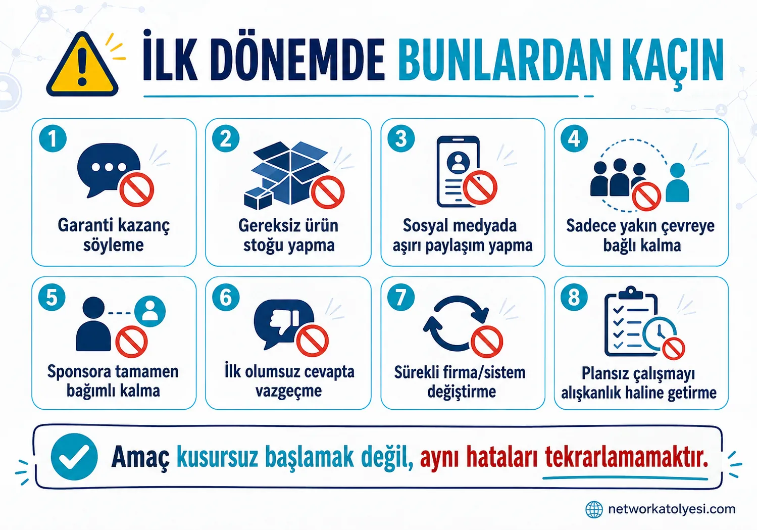 Network Marketingde İlk 30 Günde Kaçınman Gerekenler